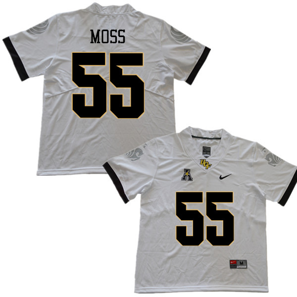 Men #55 Steven Moss UCF Knights College Football Jerseys Sale-White - Click Image to Close